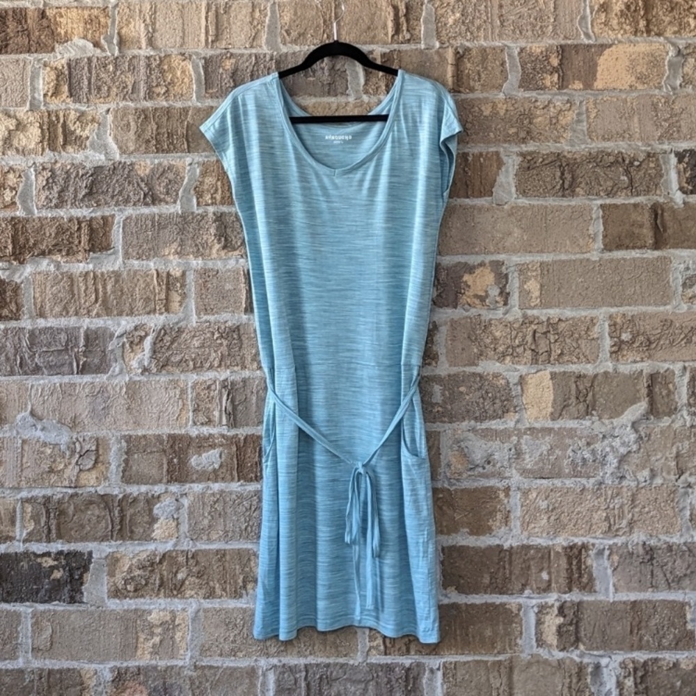 Ayacucho Malibu Dress Pastel Teal Large Belted Dress